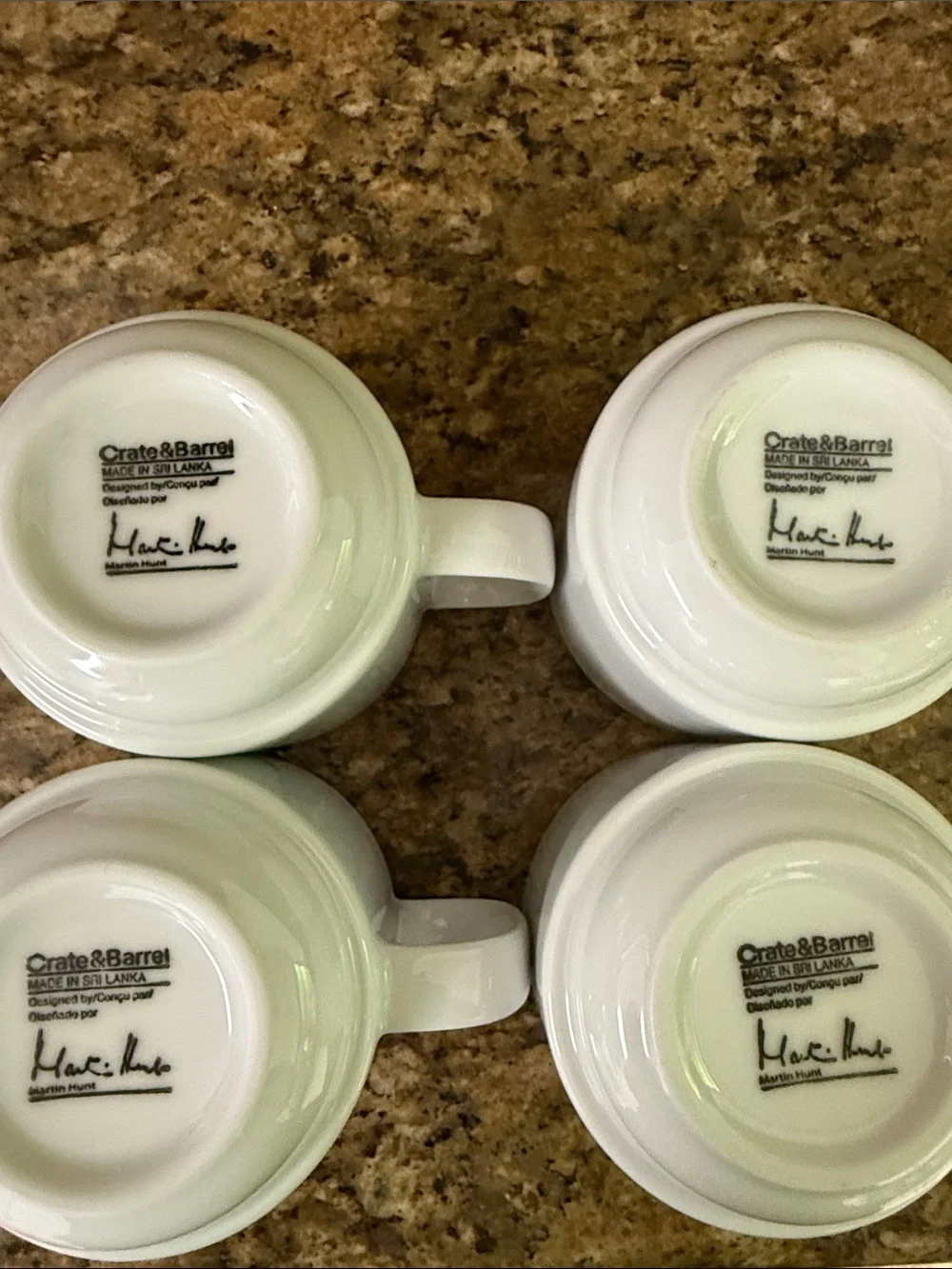 Crate&Barrel White Ceramic Mugs - Set of 4